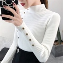 Slim Fit Blouse with Half-High Collar and Long Sleeves – Essential Innerwear