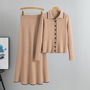 Women’s Slim Fit Fashion Two-Piece Set – Sweater Cardigan with Skirt