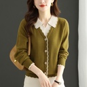 Women’s Knitted Sweater Top with Fake Two-Piece Design