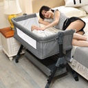 Portable Multifunctional Foldable Baby Cradle Bed with Splicing Design