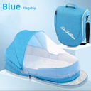 Foldable portable baby crib with mosquito net