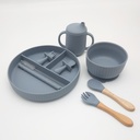 Striped Silicone Suction Tableware Set