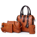 Trendy multi-piece handbag set with a simple and retro design, including a shoulder bag and a crossbody bag