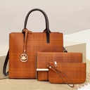 Large-Capacity Three-Piece Solid Color Mother Bag