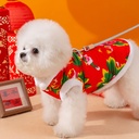Winter Warm Dog Vest with D-Ring – Plush-Lined Jacket with Bold Floral Patterns