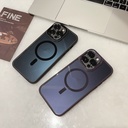 غطاء هاتف مغناطيسي شفاف بإطار معدني وظهر أكريليك – تصميم بسيط وأنيق