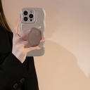 غطاء هاتف أنيق بتصميم مميز مزوّد بسوار فضي مطلي يعمل كحامل