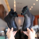 Girls’ High-Leg Martin Boots with an Elegant Microfiber Design and Knitted Finish