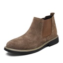Men’s mid-cut boots crafted from genuine leather with an elegant suede-like finish