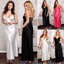 Women’s long lace nightdress with suspenders