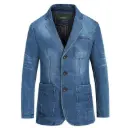 Washed denim jacket with a modern design and a comfortable fit