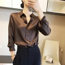 Satin Real Silk Shirt Elegant High-end