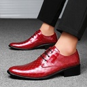 Men's PU Leather Pointed Formal High Heels