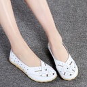 Women's Middle-aged And Elderly Hollow Hole Flat Gommino Round Head Soft Bottom