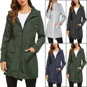 Outdoor Jacket  Waist Hooded  Lightweight Waterproof Raincoat Jacket
