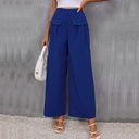 Autumn New European And American Blue Commuter Wide-leg Pants