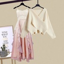 Small Fragrance Sweater Waist Slimming Suspender Skirt Two-piece Women's Suit