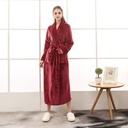 Simple Coral Fleece Thickened And Long Nightgown