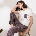 Large Size Pajamas Pull Frame Floral Suit