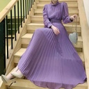 Temperament Waist Slim Knee-high Pleated Long Skirt