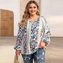 Fashion Loose Printed Long-sleeved Top Women