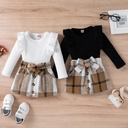 Ear Pit Strip Long-sleeved Plaid Skirt Suit