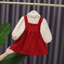 Girls Mesh Stitching Skirt Bottoming Shirt Two-piece Suit 