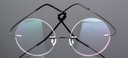 Retro round titanium alloy super elastic frameless men and women metal glasses framelight mirror myopia frame