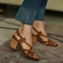 Women's High Heel Open Toe Buckle Sandals