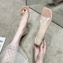 Thick Heel Half Drag Mid-heeled Shoes Temperament