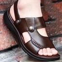 First Layer Cowhide Soft Sole Non-slip Men's Leather Sandals Men's Beach Shoes