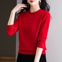 Long Sleeve Knitted Button Top Bottoming Shirt