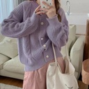 Idle Style Gentle Retro Twist Design Sweater Fashionable Jacket Women