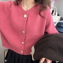 Single-breasted All-match Simple Soft Glutinous Knitted Coat