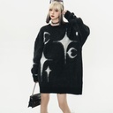 Men's And Women's Same Maychao Jacquard Furry Round Neck Sweater