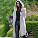 Medium Length Sweater Hooded Cardigan Women's Sweater