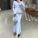 Female V-neck Ruffled Long Sleeved Patchwork Dress