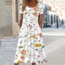 Large Swing Casual Loose Floral Print Dress
