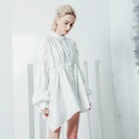 Irregular Pleating Random Style Lantern Sleeve Dress