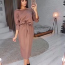 Autumn And Winter Solid Color V-neck Round Neck Two-wear A-line Belt Autumn Dress