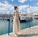Over The Knee Temperament Waist Waist V-neck Long Skirt