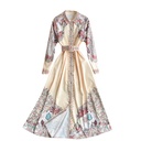 Design Niche Print Slim Mid-length Dress