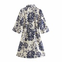 Summer New Style European And American Style Belt Flower Print Dress